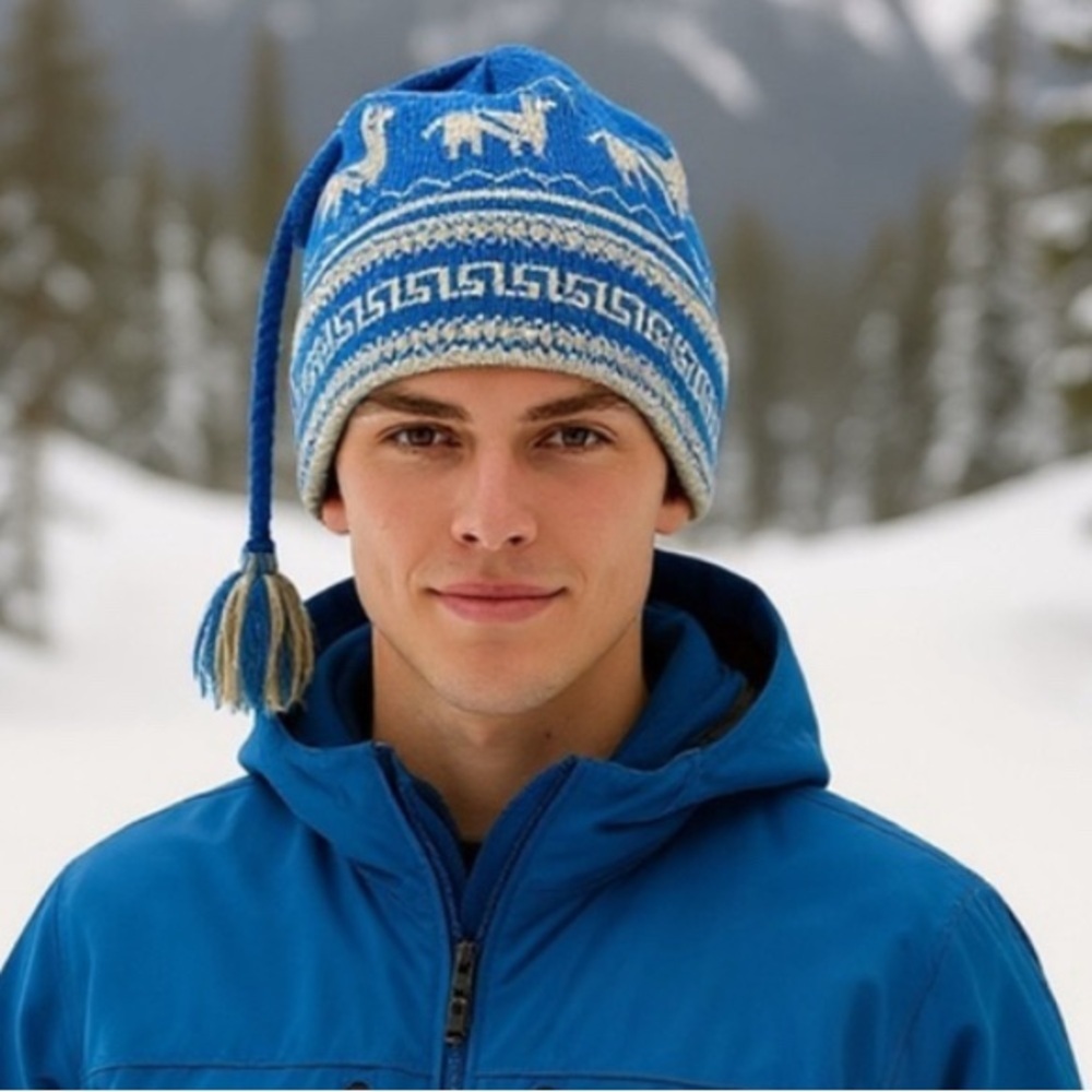 Aardvark Alpaca Wool Hand Knit Hat Vintage Unisex